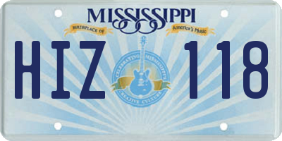 MS license plate HIZ118