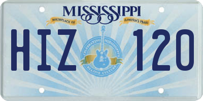 MS license plate HIZ120