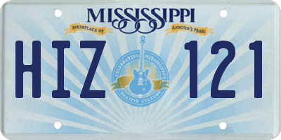 MS license plate HIZ121