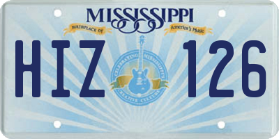 MS license plate HIZ126