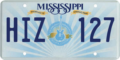 MS license plate HIZ127