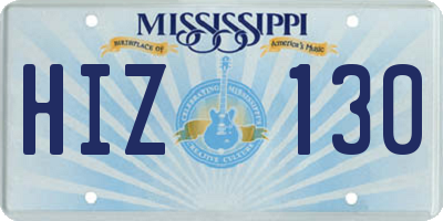 MS license plate HIZ130