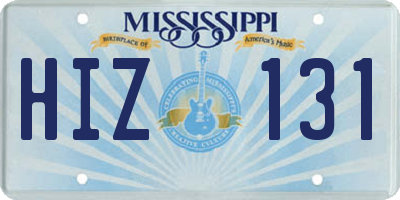 MS license plate HIZ131
