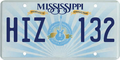 MS license plate HIZ132