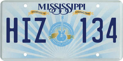 MS license plate HIZ134