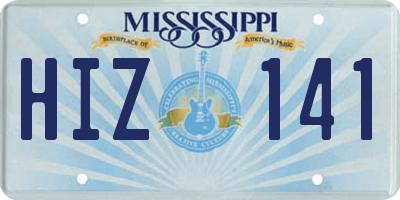 MS license plate HIZ141