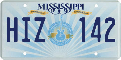 MS license plate HIZ142