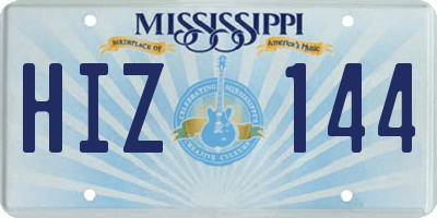 MS license plate HIZ144