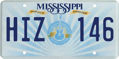 MS license plate HIZ146