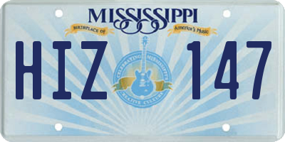 MS license plate HIZ147