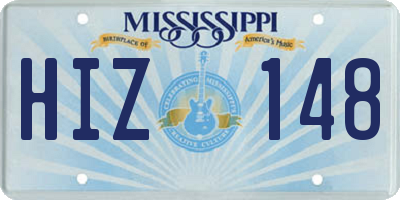 MS license plate HIZ148