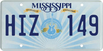 MS license plate HIZ149