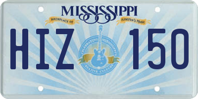 MS license plate HIZ150