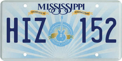 MS license plate HIZ152