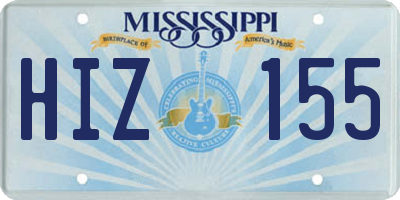 MS license plate HIZ155