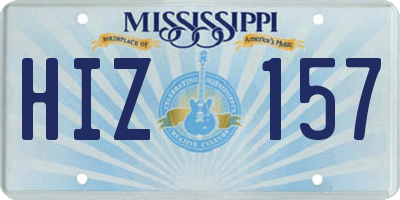 MS license plate HIZ157