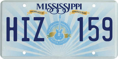 MS license plate HIZ159