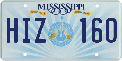 MS license plate HIZ160