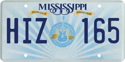 MS license plate HIZ165