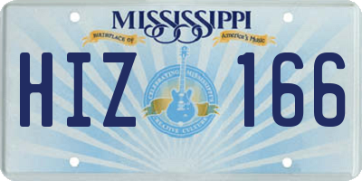 MS license plate HIZ166