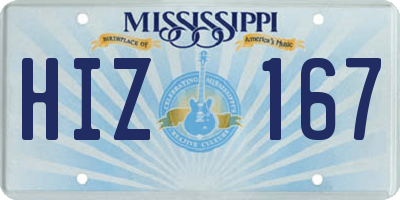 MS license plate HIZ167