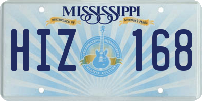 MS license plate HIZ168