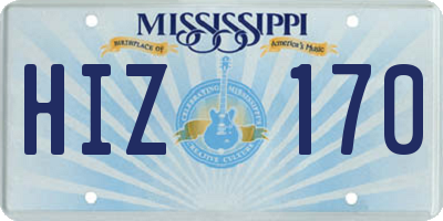 MS license plate HIZ170