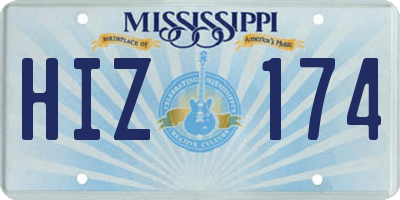 MS license plate HIZ174