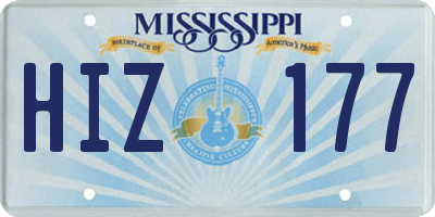 MS license plate HIZ177