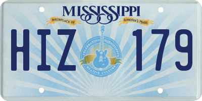 MS license plate HIZ179