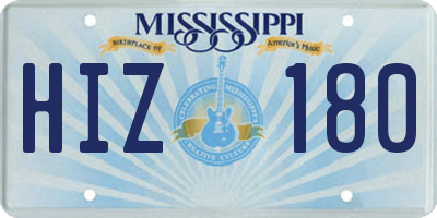 MS license plate HIZ180