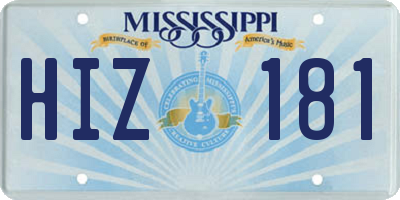MS license plate HIZ181