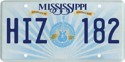 MS license plate HIZ182
