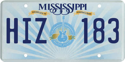 MS license plate HIZ183