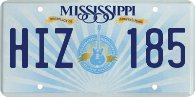 MS license plate HIZ185