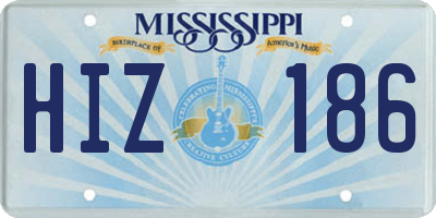 MS license plate HIZ186