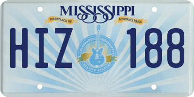 MS license plate HIZ188