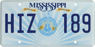 MS license plate HIZ189