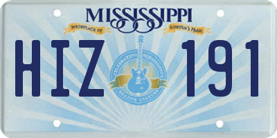 MS license plate HIZ191