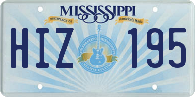 MS license plate HIZ195