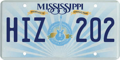 MS license plate HIZ202