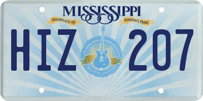 MS license plate HIZ207