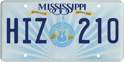 MS license plate HIZ210