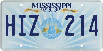 MS license plate HIZ214