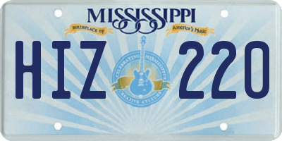 MS license plate HIZ220
