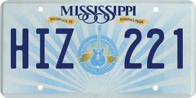 MS license plate HIZ221