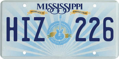 MS license plate HIZ226