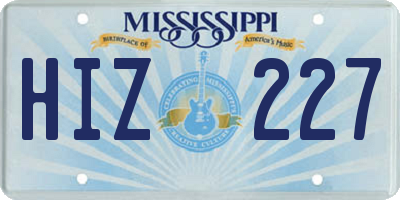 MS license plate HIZ227