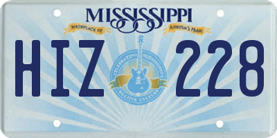 MS license plate HIZ228
