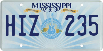 MS license plate HIZ235